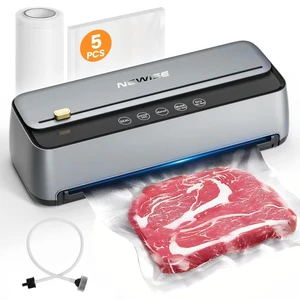 Vacuum Sealer for Food, 85Kpa Food Saver Vacuum Sealer Machine | Dry/Moist Food, Built-in Cutter and Self-Cleaning Mode, Includes 1 Cut-to-Size Rolls & 5 Pre-cut Bags, Kitchen Gifts Vacuum Sealer for Food, 85Kpa Food Saver Vacuum Sealer Machine | Dry/Moist Food, Built-in Cutter and Self-Cleaning Mode, Includes 1 Cut-to-Size Rolls & 5 Pre-cut Bags, Kitchen Gifts
