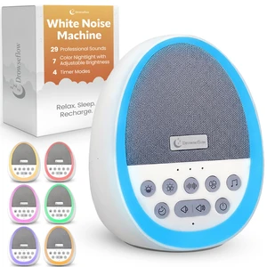 White Noise Sound Machine for Sleep Baby, Kids USB Charge 29 Sounds | White, Fan and Nature Sounds with 7 Colours for Peaceful Sleep and Relataxation. Fully Portable for Travel & Swapping Rooms White Noise Sound Machine for Sleep Baby, Kids USB Charge 29 Sounds | White, Fan and Nature Sounds with 7 Colours for Peaceful Sleep and Relataxation. Fully Portable for Travel & Swapping Rooms