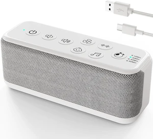 White Noise Machine, Sound Machine for Office Privacy, Sleep and Focus | 42 Non-Looping Sounds, 3000mAh USB-Rechargeable Battery, Dual Speakers, Auto-Off Timer, 8 Volume Levels and Memory White Noise Machine, Sound Machine for Office Privacy, Sleep and Focus | 42 Non-Looping Sounds, 3000mAh USB-Rechargeable Battery, Dual Speakers, Auto-Off Timer, 8 Volume Levels and Memory