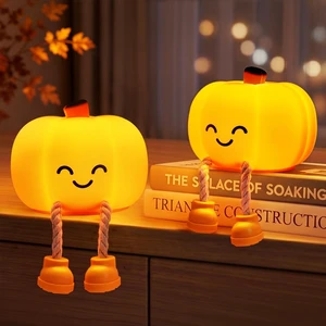 Pumpkin Night Light, Rechargeable Silicone Touch Lamp for Kids | Dimmable timer; BPA-free squishy; Cute phone holder; Halloween fall decor; LED nursery bedroom bedside; Girls boys toddler Pumpkin Night Light, Rechargeable Silicone Touch Lamp for Kids | Dimmable timer; BPA-free squishy; Cute phone holder; Halloween fall decor; LED nursery bedroom bedside; Girls boys toddler