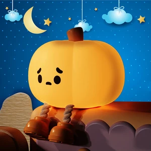 Pumpkin Night Light, Cute Pumpkin Decor Silicone Night Lamp with 3 Level Dimmable Bedside Lamp Halloween Night Light Nursery Nightlight Dorm DecorSilicone Touch Light, Breastfeeding for Baby Pumpkin Night Light, Cute Pumpkin Decor Silicone Night Lamp with 3 Level Dimmable Bedside Lamp Halloween Night Light Nursery Nightlight Dorm DecorSilicone Touch Light, Breastfeeding for Baby