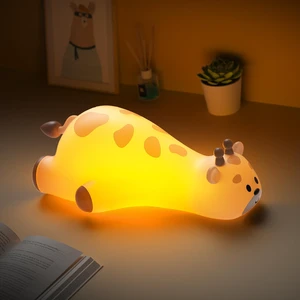 Cute Giraffe Night Light for Kids3-Level Dimmable Nursery Nightlight, Silicone Squishy Light Up , Rechargeable Touch Control Nursery Bedside Light, Christmas Gift for Baby Toddler grandkids Room Cute Giraffe Night Light for Kids3-Level Dimmable Nursery Nightlight, Silicone Squishy Light Up , Rechargeable Touch Control Nursery Bedside Light, Christmas Gift for Baby Toddler grandkids Room