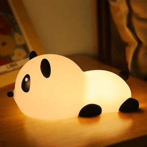 Panda Night Light for Kids: Squishy Silicone Animal Light | 7 Soft Colors,Tap Control,Rechargeable,Sleep Timer,Battery Baby Nightlight for Childrens Room & Nursery,Bedside Touch Lamp Panda Night Light for Kids: Squishy Silicone Animal Light | 7 Soft Colors,Tap Control,Rechargeable,Sleep Timer,Battery Baby Nightlight for Childrens Room & Nursery,Bedside Touch Lamp