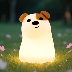 Cute Smile Puppy Night Light RGB Rechargeable for Nursery Bedroom | Squishy Silicone Dog Nightlight Cordless Dimmable Touch Bedside Animal Lamp Novelty Light for Birthday Gifts Dorm Decor Cute Smile Puppy Night Light RGB Rechargeable for Nursery Bedroom | Squishy Silicone Dog Nightlight Cordless Dimmable Touch Bedside Animal Lamp Novelty Light for Birthday Gifts Dorm Decor
