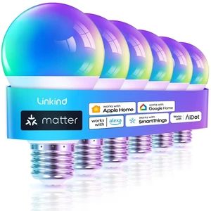 Matter Smart Light Bulb, Smart Bulbs Work with Apple Home, Siri, Alexa, Google Home, SmartThings, Color Changing Light Bulbs Music Sync RGBTW, Mood Lights, 2.4Ghz WiFi A19 E26 60W 800LM 6 Pack Matter Smart Light Bulb, Smart Bulbs Work with Apple Home, Siri, Alexa, Google Home, SmartThings, Color Changing Light Bulbs Music Sync RGBTW, Mood Lights, 2.4Ghz WiFi A19 E26 60W 800LM 6 Pack