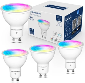 GU10 Smart Light Bulbs 50W, 38° Beam Angle RGBCW Color, 4PCS | Work with Alexa/Google Home/SmartLife, 5W 420LM Spotlight Track Light Bulb, 2.4G WiFi & BLE Bulb, ETL Listed, No Hub Required GU10 Smart Light Bulbs 50W, 38° Beam Angle RGBCW Color, 4PCS | Work with Alexa/Google Home/SmartLife, 5W 420LM Spotlight Track Light Bulb, 2.4G WiFi & BLE Bulb, ETL Listed, No Hub Required