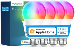Smart Light Bulb Works with Apple Homekit, Alexa, Google Home, Full Color Changing WiFi LED Bulbs, 850 Lumens Dimmable Multicolor 2200K-7000K, A21, 9.5W, 4 Pack Smart Light Bulb Works with Apple Homekit, Alexa, Google Home, Full Color Changing WiFi LED Bulbs, 850 Lumens Dimmable Multicolor 2200K-7000K, A21, 9.5W, 4 Pack