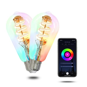 Smart Edison Light Bulb, ST64 WiFi LED Color Changing Dimmable, 2 Pack | ST21 2700K-6500K tunable white, 5W 470lm 40W equivalent, 2.4GHz WiFi only, Smart Life Tuya app, Alexa and Google Home Smart Edison Light Bulb, ST64 WiFi LED Color Changing Dimmable, 2 Pack | ST21 2700K-6500K tunable white, 5W 470lm 40W equivalent, 2.4GHz WiFi only, Smart Life Tuya app, Alexa and Google Home