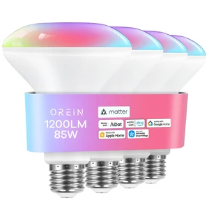 Matter Smart Light Bulbs BR30, Works with Alexa/Apple Home/Google | 1200 Lumens Color Changing Light Bulbs, 85W Equivalent Smart Flood Light Bulbs, BR30 Smart Bulbs 2.4Ghz WiFi, 4Pack Matter Smart Light Bulbs BR30, Works with Alexa/Apple Home/Google | 1200 Lumens Color Changing Light Bulbs, 85W Equivalent Smart Flood Light Bulbs, BR30 Smart Bulbs 2.4Ghz WiFi, 4Pack