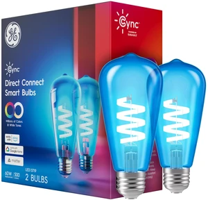 GE Smart LED Light Bulb, ST19 Edison Style | Color Changing WiFi Light, 60W Equivalent, Compatible with Alexa and Google Home, Full Color, Works With Matter, 2 Pack GE Smart LED Light Bulb, ST19 Edison Style | Color Changing WiFi Light, 60W Equivalent, Compatible with Alexa and Google Home, Full Color, Works With Matter, 2 Pack