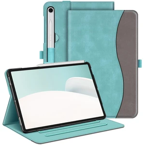 Multi-Angle Case for Samsung Galaxy Tab S10 Lite/S10 FE/S9 FE 10.9'' | Front Card Pocket, Drop Proof, Scratch-Free Microfiber, S Pen Holder, Auto Wake/Sleep, for Business Travel, Turquoise/Brown Multi-Angle Case for Samsung Galaxy Tab S10 Lite/S10 FE/S9 FE 10.9'' | Front Card Pocket, Drop Proof, Scratch-Free Microfiber, S Pen Holder, Auto Wake/Sleep, for Business Travel, Turquoise/Brown