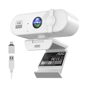 4K Webcam for PC, Streaming Camera with Noise-Canceling Mic, White | 80° FOV, Privacy Cover, Plug & Play, Zoom/Skype/FaceTime Compatible, Works with Mac/Laptop/Switch 2, USB C-A Adapter Included 4K Webcam for PC, Streaming Camera with Noise-Canceling Mic, White | 80° FOV, Privacy Cover, Plug & Play, Zoom/Skype/FaceTime Compatible, Works with Mac/Laptop/Switch 2, USB C-A Adapter Included