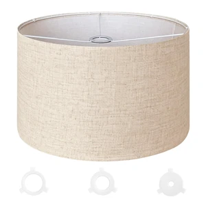 Beige Large Drum Lamp Shade for Floor Lamps, 16" Top x16" Bottom x 10" High, Replacement Linen Lampshades for Table Lamps Pendants Bedside Lamps (1.65" Spider) Easy to Assemble Beige Large Drum Lamp Shade for Floor Lamps, 16" Top x16" Bottom x 10" High, Replacement Linen Lampshades for Table Lamps Pendants Bedside Lamps (1.65" Spider) Easy to Assemble