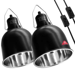 Reptile Light Fixture, 2 Packs 5.5 Inch Deep Dome Lampshade, Reptile Heat Lamp Fixture with Separate Switches Fit for UVB Bulb Basking Heat Bulb for Reptile Glass Terrariums Reptile Light Fixture, 2 Packs 5.5 Inch Deep Dome Lampshade, Reptile Heat Lamp Fixture with Separate Switches Fit for UVB Bulb Basking Heat Bulb for Reptile Glass Terrariums