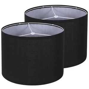 Drum Lampshade Set of 2, Lamp Shades for Table Lamps Floor Lamp, 13" Top X 13" Bottom X 10" High Black Large Line Fabric Lamp Shades, Easy Assembly Replacement Lampshades Drum Lampshade Set of 2, Lamp Shades for Table Lamps Floor Lamp, 13" Top X 13" Bottom X 10" High Black Large Line Fabric Lamp Shades, Easy Assembly Replacement Lampshades
