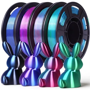 3D Printer Filament Bundle, Silk Dual Color PLA+ Filament 1.75mm | 4 Pack 3D Printing Filament, 250g Per Spool, Dimensional Accuracy +/-0.02mm, Blue Series 3D Printer Filament Bundle, Silk Dual Color PLA+ Filament 1.75mm | 4 Pack 3D Printing Filament, 250g Per Spool, Dimensional Accuracy +/-0.02mm, Blue Series