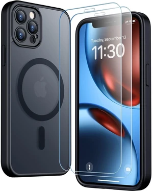 Magnetic for iPhone 12 Pro Max Case, Black | Translucent Matte Case with 2PCS Tempered Glass Screen Protector Drop Protection Anti-scratched Slim Phone Case Magnetic for iPhone 12 Pro Max Case, Black | Translucent Matte Case with 2PCS Tempered Glass Screen Protector Drop Protection Anti-scratched Slim Phone Case