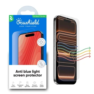Anti Blue Light Tempered Glass Screen Protector of iPhone 17 Pro Max (6.9") Blocks Blue Light, Prevents Eye Strain & Helps You Sleep Better, 9H Hardness & Case Friendly Anti Blue Light Tempered Glass Screen Protector of iPhone 17 Pro Max (6.9") Blocks Blue Light, Prevents Eye Strain & Helps You Sleep Better, 9H Hardness & Case Friendly