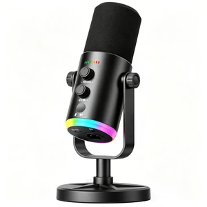 Dynamic USB XLR Gaming Microphone, AI Noise Canceling PC PS5 Streaming MIC | Clear Voice in Noisy Rooms | Podcast Mic with RGB Light, Mute Button, Desk Stand Dynamic USB XLR Gaming Microphone, AI Noise Canceling PC PS5 Streaming MIC | Clear Voice in Noisy Rooms | Podcast Mic with RGB Light, Mute Button, Desk Stand