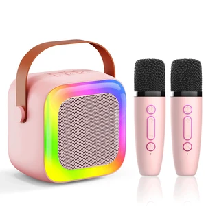 Mini Karaoke Machine for Kids with 2 Wireless Microphones Portable Bluetooth Speaker, LED Disco Lights & Voice Changer, Great Birthday Gift for Girls Ages 3-12, Perfect for Family Parties and Home Mini Karaoke Machine for Kids with 2 Wireless Microphones Portable Bluetooth Speaker, LED Disco Lights & Voice Changer, Great Birthday Gift for Girls Ages 3-12, Perfect for Family Parties and Home