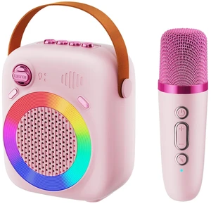 Kids Karaoke Machine Ages 3-12, Bluetooth 5.3 Speaker with 1 Wireless Mic | LED Party Lights, Voice Changer, Duet Singing, Portable Rechargeable, Holiday Birthday Gift for Boys and Girls Kids Karaoke Machine Ages 3-12, Bluetooth 5.3 Speaker with 1 Wireless Mic | LED Party Lights, Voice Changer, Duet Singing, Portable Rechargeable, Holiday Birthday Gift for Boys and Girls
