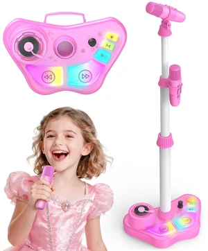 Kids Rechargeable Karaoke Machine Toys with Adjustable Stand, 3-5 4-6 7 8 Year Old GirlsWireless Microphone Gifts, Bluetooth Speaker with 2 Mic Toddler Birthday Gift for Girl Ages 3-8 Kids Rechargeable Karaoke Machine Toys with Adjustable Stand, 3-5 4-6 7 8 Year Old GirlsWireless Microphone Gifts, Bluetooth Speaker with 2 Mic Toddler Birthday Gift for Girl Ages 3-8