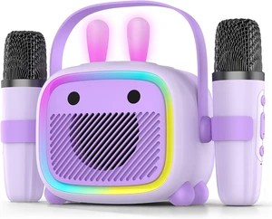 Mini Karaoke Machine for Boys and Girls, Portable Bluetooth Speaker with 2 Wireless Mics, Kids Karaoke Toys with Colorful Lights for Ages 3,4,5,6,7,8,9,10+ Years Old Toddler Teens(Purple) Mini Karaoke Machine for Boys and Girls, Portable Bluetooth Speaker with 2 Wireless Mics, Kids Karaoke Toys with Colorful Lights for Ages 3,4,5,6,7,8,9,10+ Years Old Toddler Teens(Purple)