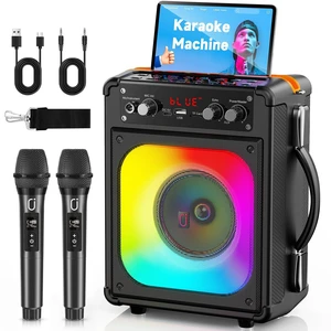 Karaoke Machine with 2 Mics for Adults & Kids, All-in-One Karaoke Set | With Vocal Processor for Natural, Authentic Sound, Automatic Bass & Treble Adjustment, Support TV/TWS Connectivity Karaoke Machine with 2 Mics for Adults & Kids, All-in-One Karaoke Set | With Vocal Processor for Natural, Authentic Sound, Automatic Bass & Treble Adjustment, Support TV/TWS Connectivity