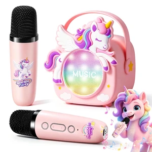 Unicorn Karaoke Machine for Kid,Girl Birthday Gift,Designed Gift Box | Clear&Loud Sound, Portable&Mini, 2 Wireless Microphones, Kids Easy Use,4 Voice Changers, Bluetooth Speaker, Headphone Jack,TF Unicorn Karaoke Machine for Kid,Girl Birthday Gift,Designed Gift Box | Clear&Loud Sound, Portable&Mini, 2 Wireless Microphones, Kids Easy Use,4 Voice Changers, Bluetooth Speaker, Headphone Jack,TF