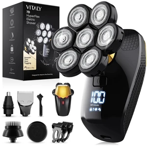 Head Shavers for Bald Men, 9800RPM High Speed No Tug Blad Head Shavers for Men with Travel Lock 7 Individual Floating Head IPX7 Waterproof Rechargable 5-in-1 Grooming Kit for Leg Face Scalp Head Shavers for Bald Men, 9800RPM High Speed No Tug Blad Head Shavers for Men with Travel Lock 7 Individual Floating Head IPX7 Waterproof Rechargable 5-in-1 Grooming Kit for Leg Face Scalp