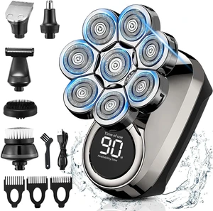 Electric Head Shaver for Men, 8D Upgraded 6-in-1 Head Shaver for Bald Men, Waterproof Wet/Dry Electric Shaver Razor Beard Grooming Kit Cordless Rechargeable Electric Head Shaver for Men, 8D Upgraded 6-in-1 Head Shaver for Bald Men, Waterproof Wet/Dry Electric Shaver Razor Beard Grooming Kit Cordless Rechargeable