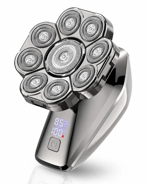 9D Head Shavers for Bald Men, 8500 RPM Wet & Dry Electric Razor | 9 Floating Rotary Heads, IPX7 Wet & Dry, 6-in-1 Grooming Kit, 120-Min Runtime, LED Display, USB-C Rechargeable 9D Head Shavers for Bald Men, 8500 RPM Wet & Dry Electric Razor | 9 Floating Rotary Heads, IPX7 Wet & Dry, 6-in-1 Grooming Kit, 120-Min Runtime, LED Display, USB-C Rechargeable
