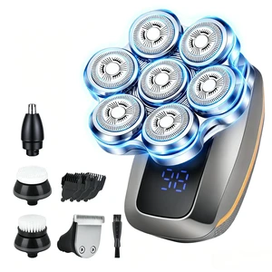 7D Head Shavers for Bald Men, IPX6 Waterproof 5-in-1 Electric Razor | Wet Dry Shaving Kit, Easy-Clean Detachable Heads, Mens Grooming Kit with LED Display & Type-C Charging, Gifts for Men 7D Head Shavers for Bald Men, IPX6 Waterproof 5-in-1 Electric Razor | Wet Dry Shaving Kit, Easy-Clean Detachable Heads, Mens Grooming Kit with LED Display & Type-C Charging, Gifts for Men