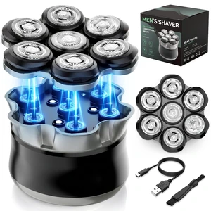 Head Shavers for Bald Men,Waterproof Electric Razor with 7DFloating | Wet/Dry&Type-C Charging,Magnetic Detachable Blades+1Extra Head,Dual-Speed LED Display 120mins battery life,GiftBlack Head Shavers for Bald Men,Waterproof Electric Razor with 7DFloating | Wet/Dry&Type-C Charging,Magnetic Detachable Blades+1Extra Head,Dual-Speed LED Display 120mins battery life,GiftBlack