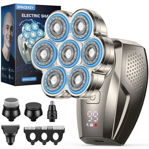 7D Head Shaver for Bald Men, 5-in-1 Magnetic Detachable Electric Razor | IPX7 Waterproof Wet Dry Shaver with LED Display, USB-C Rechargeable Grooming Kit for Bald Look, Home and Travel Use, Gunmetal 7D Head Shaver for Bald Men, 5-in-1 Magnetic Detachable Electric Razor | IPX7 Waterproof Wet Dry Shaver with LED Display, USB-C Rechargeable Grooming Kit for Bald Look, Home and Travel Use, Gunmetal