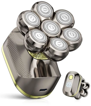7D Head Shavers for Bald Men, Close & Smooth Electric Razor for Head, IPX7 Waterproof Wet/Dry Shaving, 5-in-1 Grooming Kit, Ideal for Daily Home Use-Metal Gold 7D Head Shavers for Bald Men, Close & Smooth Electric Razor for Head, IPX7 Waterproof Wet/Dry Shaving, 5-in-1 Grooming Kit, Ideal for Daily Home Use-Metal Gold