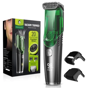 Vacuum Beard Trimmer for Men: Cordless Electric Trimmer for Less Mess - 90+ Min Runtime & 20 Adjustable Lengths -IPX7 Surface Waterproof & Rinses Easy -for Body & Mustache & Stubble Vacuum Beard Trimmer for Men: Cordless Electric Trimmer for Less Mess - 90+ Min Runtime & 20 Adjustable Lengths -IPX7 Surface Waterproof & Rinses Easy -for Body & Mustache & Stubble
