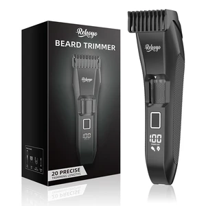 Beard Trimmer for Men Adjustable: Professional Cordless Trimmer | 20 Length Dial, IPX7 Waterproof, Battery Display, USB-C Charging, Electric Groomer For Facial, Beard & Mustache, Black Beard Trimmer for Men Adjustable: Professional Cordless Trimmer | 20 Length Dial, IPX7 Waterproof, Battery Display, USB-C Charging, Electric Groomer For Facial, Beard & Mustache, Black