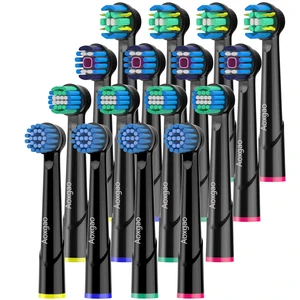 Replacement Heads Compatible with Oral B Electric Toothbrush, 16 Pcs Toothbrush Heads for Oral-b Braun Refill Pro 1000 2000 3000 500 Vitality Genius x (Black) Replacement Heads Compatible with Oral B Electric Toothbrush, 16 Pcs Toothbrush Heads for Oral-b Braun Refill Pro 1000 2000 3000 500 Vitality Genius x (Black)