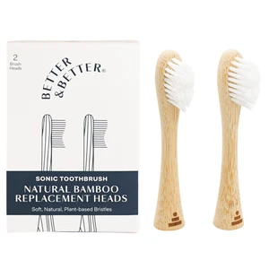 Bamboo Sonic Toothbrush Replacement Heads, Fits Brush Only, Plant-Based Bristles, No Microplastics, Biodegradable, Soft, Gentle & Whitening, 2-Pack Bamboo Sonic Toothbrush Replacement Heads, Fits Brush Only, Plant-Based Bristles, No Microplastics, Biodegradable, Soft, Gentle & Whitening, 2-Pack
