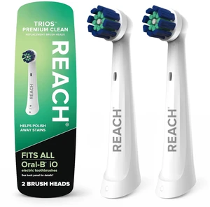 Trios Premium Clean Replacement Toothbrush Heads, White, 2 Ct, Fits All Oral-B iO Electric Toothbrushes, Gentle Triple-Action Soft Bristles to Polish Away Stains, Remove Plaque, Care for Gums Trios Premium Clean Replacement Toothbrush Heads, White, 2 Ct, Fits All Oral-B iO Electric Toothbrushes, Gentle Triple-Action Soft Bristles to Polish Away Stains, Remove Plaque, Care for Gums
