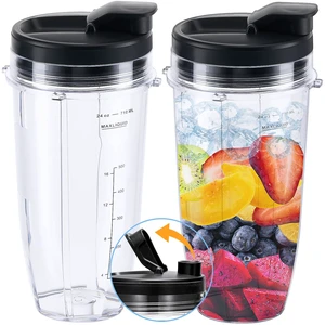 Replacement 24oz Blender Cup with Sip & Seal Lid For Nutri Ninja BL450 BL456 BL480 BL482 BL640 BL642 BL682 BN751 BN801 Foodi SS101 SS151 SS351 SS401 Ninja Blender Auto IQ Blade, 2-Pack Replacement 24oz Blender Cup with Sip & Seal Lid For Nutri Ninja BL450 BL456 BL480 BL482 BL640 BL642 BL682 BN751 BN801 Foodi SS101 SS151 SS351 SS401 Ninja Blender Auto IQ Blade, 2-Pack