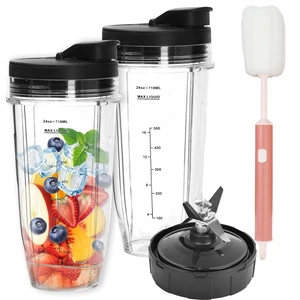 2 * 24oz Ninja Nutri Smoothie Cups, Auto iq Replacement Parts for Blender | Upgrade Ninja Cups for Blender with 2*To-Go 7 Fins Extractor Lids compatible with Blender for Auto iQ Smoothie Cups BL/CT/NN 2 * 24oz Ninja Nutri Smoothie Cups, Auto iq Replacement Parts for Blender | Upgrade Ninja Cups for Blender with 2*To-Go 7 Fins Extractor Lids compatible with Blender for Auto iQ Smoothie Cups BL/CT/NN