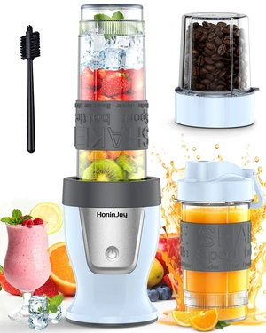 Smoothie Blender, 650W Personal Blenders for Shakes and Smoothies with Grinder Cup & 2 BPA-Free Portable Cups (20oz+14oz), Portable Blender for Juices, Smoothies Maker for Kitchen, Blue Smoothie Blender, 650W Personal Blenders for Shakes and Smoothies with Grinder Cup & 2 BPA-Free Portable Cups (20oz+14oz), Portable Blender for Juices, Smoothies Maker for Kitchen, Blue