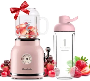 Smoothie Blender, Portable Personal Blender with 6 Sharp Blades for Shakes and Smoothies, 21oz Travel Cup and Lids, Pink Smoothie Blender, Portable Personal Blender with 6 Sharp Blades for Shakes and Smoothies, 21oz Travel Cup and Lids, Pink