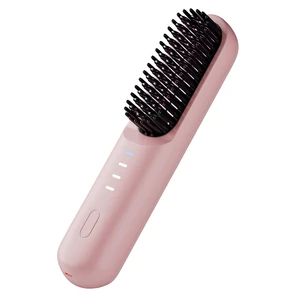 Cordless Hair Straightener Brush Portable Wireless Ceramic Hot Brush for Women USB-C Rechargeable Travel Straightener Negative Ion Anti-Frizz Fast Heating 4 Temperature Settings (Blush) Cordless Hair Straightener Brush Portable Wireless Ceramic Hot Brush for Women USB-C Rechargeable Travel Straightener Negative Ion Anti-Frizz Fast Heating 4 Temperature Settings (Blush)