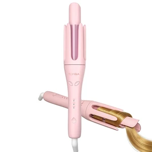 Automatic Curling Iron, 1 inch Hair Curler with 2-Way Rotation | Rotating Curling Wand for Long/Medium Hair, Dual Voltage, 500M Ionic, 3 Temp, Fast Heat, Auto Shut-Off, Anti-Scald, Pink Automatic Curling Iron, 1 inch Hair Curler with 2-Way Rotation | Rotating Curling Wand for Long/Medium Hair, Dual Voltage, 500M Ionic, 3 Temp, Fast Heat, Auto Shut-Off, Anti-Scald, Pink