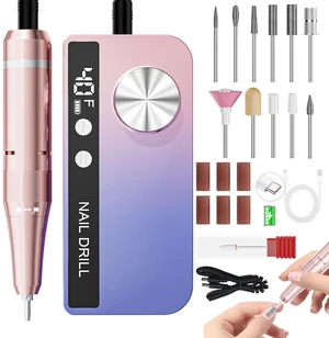 Professional Electric Nail Drill Kit, 40000RPM Rechargeable Nail File Drill | Portable E-File for Acrylic Gel Nails,Cordless Nail Drill with LED Display, for Home Salon Use, Callus for Women & Men Professional Electric Nail Drill Kit, 40000RPM Rechargeable Nail File Drill | Portable E-File for Acrylic Gel Nails,Cordless Nail Drill with LED Display, for Home Salon Use, Callus for Women & Men