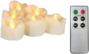 Battery Operated Flameless Tea Lights Remote Timer Realistic Flickering Fake Electric LED Tealight Votive Candles Set Wedding Halloween Christmas Decorations Batteries Included 6 Pack Battery Operated Flameless Tea Lights Remote Timer Realistic Flickering Fake Electric LED Tealight Votive Candles Set Wedding Halloween Christmas Decorations Batteries Included 6 Pack
