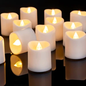 24Pack White Flickering Flameless Votive Candles Led Tealights | Battery operated, 200+ hours runtime, warm white glow, 1.5"D x 1.5"H, for wedding, party, halloween & christmas decor 24Pack White Flickering Flameless Votive Candles Led Tealights | Battery operated, 200+ hours runtime, warm white glow, 1.5"D x 1.5"H, for wedding, party, halloween & christmas decor